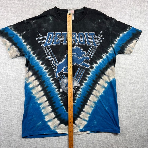 Vintage Y2K Detroit Lions Tie Dye T Shirt Men Large Blue NFL Graphic AOP Sporty - Picture 8 of 10